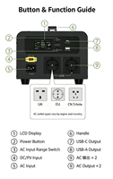 Station d'alimentation portable extérieure 500W 110V, station de stockage d'énergie solaire portable pour une utilisation à haute puissance