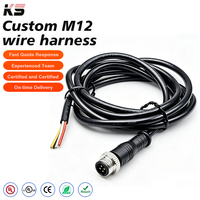 Conector de Código M12 Impermeable de 4 y 8 Pines, Macho y Hembra, Ensamblaje de Cable y Conector para Sensor Industrial
