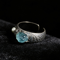 Bagues modernes en fluorite verte plaquées or 18 carats, bijoux en pierre naturelle pour femmes, bagues de naissance, cadeaux, bagues ouvertes circulaires
