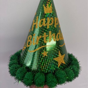 Chapeau en papier Prince imprimé à chaud avec inscription Joyeux Anniversaire, casquette de fête pour enfants, fournitures de décoration pour fête d'anniversaire - Product Image 5