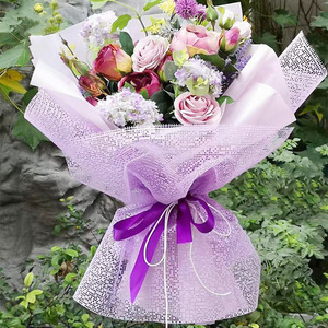 Baru Mark Net 50cm X 5 yard kasa berlubang bungkus Mesh bunga dekorasi buket kertas bungkus untuk kemasan bunga - Product Image 2
