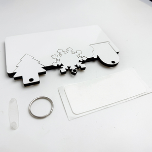 Daily Key Storage Product Packaging Design SimpleNew Year Gifts Employee Benefits Retro Sublimation <strong>Blanks</strong> Mdf Keychain - Product Image 4