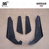 Pour Skylline R34 GTR, canard de pare-chocs avant OEM, 4 pièces, fibre de carbone