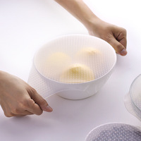 Couvercle extensible en silicone élastique réutilisable résistant à la chaleur pour accessoires de cuisine en silicone