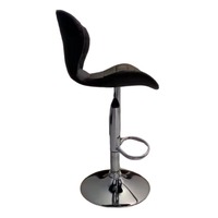 Chaise de bar moderne et minimaliste en cuir noir avec coussin confortable, réglable et pivotante, durable, pour usage commercial