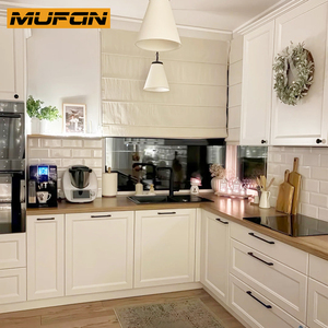 Trắng PVC Tủ manufactur Tùy Chỉnh Đồ Nội Thất Thiết Lập Thiết Kế Rắn Gỗ Shaker Phong Cách Tủ Bếp Sẵn Sàng Để Lắp Ráp - Product Image 2