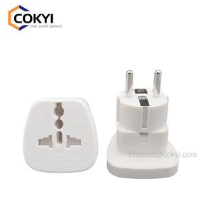 Adaptador de viaje de enchufe eléctrico europeo Adaptador de corriente con conexión a tierra Europa Schuko Adaptadores de corriente alemán/francés - Product Image 1