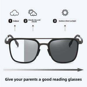 Lớn Đôi Chùm Kim Loại Chống ánh sáng màu xanh photochromic kính người đàn ông của Kính mắt khung photochromic kính vật liệu chất lượng cao - Product Image 2