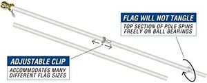 6FT Trắng quay cờ cực hiển thị phụ kiện cho cơ quan du lịch và giáo dục ô tô - Product Image 5