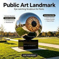 Escultura de Ojo en Acero Inoxidable Personalizada, Estatua de Arte Abstracto, Fabricante Mayorista para Decoración de Jardín, Exteriores y Hogar, Tamaño Grande