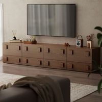 Ensemble d'armoires modulaires de style vintage, commode en bois massif, meuble TV mural ou sur pied pour le salon