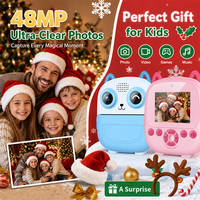 Ide Hadiah Natal Anak-Anak Terlaris, Kertas Gulung Bebas BPA Layar 2,4 inci, Printer Thermal AI untuk Usia 3-12 Tahun