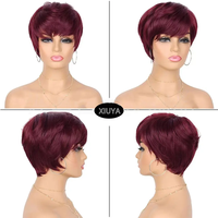 Perruques courtes personnalisées en cheveux humains, perruques courtes bob pour femmes noires, perruques en cheveux humains de couleur naturelle, fabriquées à la machine, à prix abordable