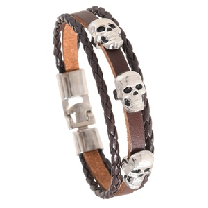Bracelet en cuir tressé fait main avec crâne en fer, style vintage, personnalisé pour homme et femme - Vente chaude <span class=keywords><strong>AliExpress</strong></span> - Product Image 6