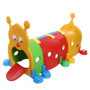 Tunnel de chenille en plastique pour enfants de maternelle et d'école maternelle, jouets pour bébés, tunnel de chenille extensible pour enfants, violet - Product Image 3