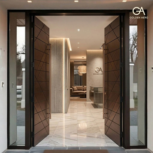 GA-52L Soporte Técnico en Línea Puerta Principal de Madera Maciza con Ranura Doble y Panel Lateral de Vidrio - Product Image 2
