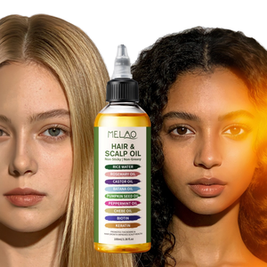 Huile capillaire multi-huiles enrichie en kératine 2-en-1 : Traitement nourrissant et réparateur du cuir chevelu, hydratation et renforcement des racines, inspiré du shampoing, rafraîchissant - Product Image 1