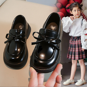 Chaussures pour filles, nœud noir, simples, pour les occasions spéciales, mocassins pour 7 ans - Product Image 2