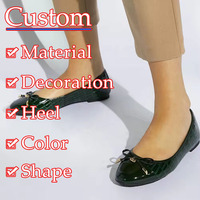 Confortable anti-dérapant été ballerines en cuir véritable casquette orteils chaussures de Ballet noir blanc Plaid Tweed grande taille sans lacet