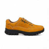 Chaussures de travail décontractées pour hommes, tige en cuir véritable, à lacets, antidérapantes, semelle extérieure en PVC résistante à l'usure, chaussures de marche en plein air 20260811-3