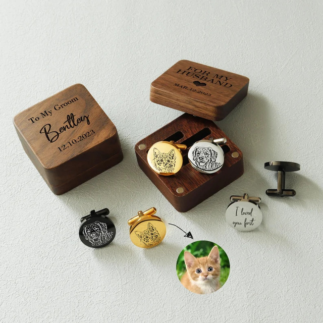 Polygonal Cufflinks for Groom and Groomsmen Personalized Wedding Favor Decoration Engraved Bestman Blanks Gift