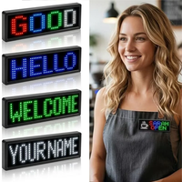 Badge nominatif LED Bluetooth entièrement neuf, programmable, avec message défilant, mini écran LED, affichage de texte HD, chiffres et motifs