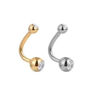 Fuxuan ASTM F136 titanio curvo J Bar Piercing ombelico ombelico penetrante ombelico per il corpo gioielli - Product Image 1