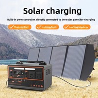 Station d'alimentation portable d'extérieur la plus vendue à l'international, kit de charge solaire au lithium-ion 600 Wh 600 W avec onduleur à onde sinusoïdale pure
