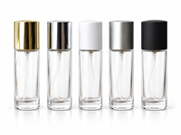 Flacon pulvérisateur de parfum en verre transparent 10ml 15ml 20ml, atomiseur de parfum cylindrique vide avec capuchon doré, argenté, blanc ou noir, cosmétique, 100 pièces