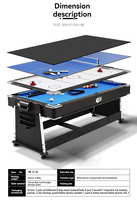 Billard de billard multifonctionnel Table de billard 4 en 1 Air Hockey Fonctions de ping-pong Table de jeux multiple 4 en 1