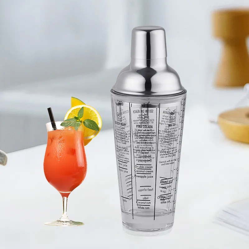 Chunda 2024 nuova personalizzazione 13oz acciaio inox Top in vetro Cocktail Shaker Set per la miscelazione di bevande