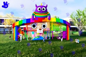 Estructura de Juego de Red de Cuerda de Plástico con Forma de Oso de Dibujos Animados, Equipo de Juego Infantil para Exteriores Ecológico y Seguro, Tobogán, Columpio, Red de Escalada para Parque - Product Image 4