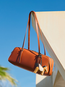 <span class=keywords><strong>Sac</strong></span> à main polyvalent pour femme en cuir véritable, style <span class=keywords><strong>bowling</strong></span> <span class=keywords><strong>vintage</strong></span>, en cuir de vachette pleine fleur tanné végétal, avec fermeture éclair - Product Image 5