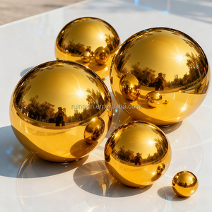 Gazing Globe من الفولاذ المقاوم للصدأ الذهبي اللامع زينة منزلية في الهواء الطلق لتدفئة الحرارة المتلألئة - Product Image 1