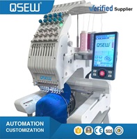 Machine à broder plate à tête unique QS-801S, ordinateur pour broderie de logo sur t-shirt, étiquette, casquette