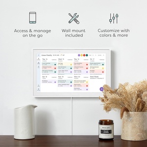 INSOVISION 15.6" Smart <b>Electronic</b> Wall-mounted Digital Planner <b>Calendar</b> with Wood Frame 1920x1080 Resolution - Product Image 2