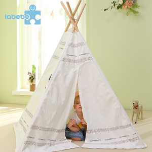trendy children morden premium <strong>white</strong> wooden indoor play kids tent <strong>teepee</strong> - Product Image 2