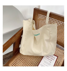 Ruime katoenen tas met aangepaste logo-borduring, extra grote canvas tas - Product Image 3