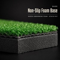 Tapis de practice de golf intérieur/extérieur avec green de putting et entraîneur de swing, herbe en nylon de 15 mm et base amortissante en NBR de 15 mm
