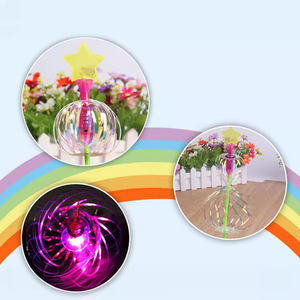 Magic <b>Bubble</b> <b>Wand</b> <b>Large</b> <b>Bubble</b> Flower LED Lighting Plastic Toy For Birthday Party Novelties - Product Image 1