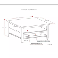 Table basse moderne en bois massif avec tiroir, table basse pour salon