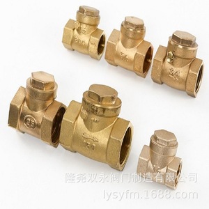 Válvula de Retención de Latón Shuang Yong 16T, Estructura Horizontal de Una Sola Lengüeta, Bidireccional - Product Image 3