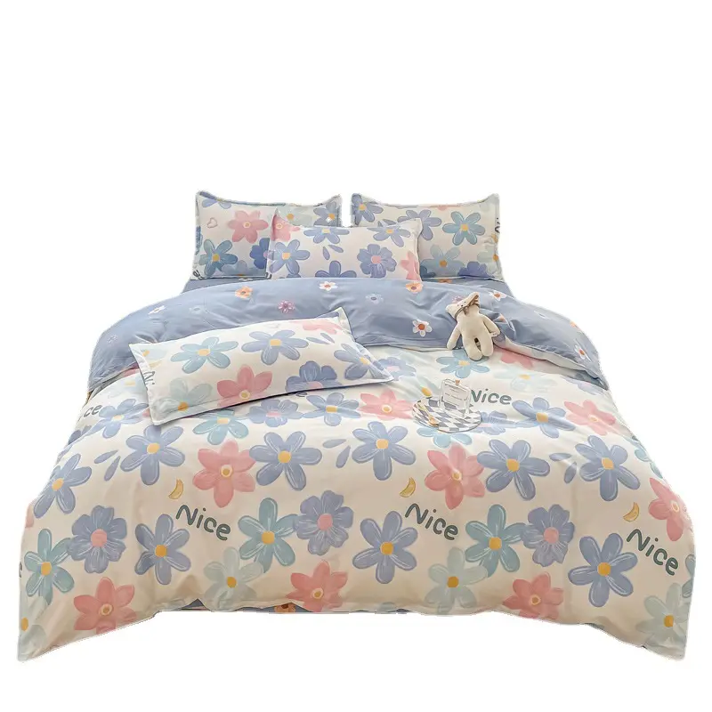 Newest Selling Set Of Bed Sheets And Pillows Hotel Bedding Set Damask Printing Bedding Set