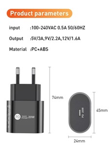 Chargeur rapide USB-C de haute qualité, certification KC, adaptateurs pour chargeur PD 20W, chargeurs muraux USB-C originaux - Product Image 5