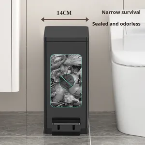 Hẹp trong nhà/ngoài trời chất thải bin mỏng chân đạp Thùng rác container cho nhà phòng tắm nhà bếp không gian nhỏ mạnh mẽ không gỉ đứng - Product Image 4