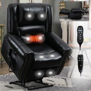 Sillón Reclinable de Cuero Genuino con Doble <span class=keywords><strong>Motor</strong></span> y Masaje Térmico, Sofá Reclinable con Mecanismo de Movimiento de Alta Resistencia y Función de Elevación Eléctrica - Product Image 2