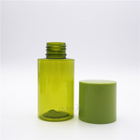 Bouteille en plastique PET épaisse pour toner, cylindre vide vert, 60 ml, avec bouchon d'insertion gratuit supplémentaire