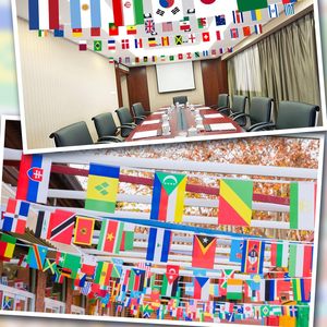 Guirnalda de Banderas de 100 Países, 84 Pies, Poliéster Resistente a la Decoloración, Bandera Mundial para Decoración de Fiestas, Clubes Deportivos, Aulas y Bares - Product Image 3