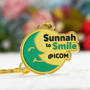 Porte-clés personnalisé <span class=keywords><strong>de</strong></span> haute qualité plaqué or, logo <span class=keywords><strong>de</strong></span> dessin animé <span class=keywords><strong>de</strong></span> <span class=keywords><strong>la</strong></span> <span class=keywords><strong>lune</strong></span>, lettre 3D <span class=keywords><strong>en</strong></span> alliage <span class=keywords><strong>de</strong></span> zinc métallique, porte-clés personnalisé avec logo pour cadeau - Product Image 2