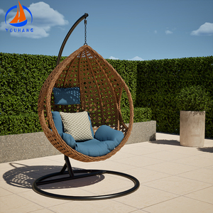 Factory Hanging <strong>Uk</strong> Patio Wicker Rattan Swing Outdoor Egg Chair Swing with Stand One Piece Metal Hanging Egg <strong>Hammock</strong> - Product Image 5